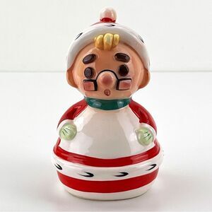 Vintage Mrs. Claus Ceramic Coin Money Bank Figurine Christmas Decoration Santa
